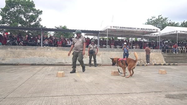 Pormal nga gipresenta sa publiko ang pinakaunang K9 Detection Unit alang sa dugang seguridad sa siyudad sa Malaybalay atol sa 2nd Monday Convocation Program niadtong Pebrero 10, 2025. (pr)